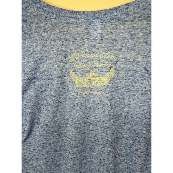 Harley Davidson Women's V-Neck T-Shirt Blue Short Sleeve Size XL - Picture 4 of 5
